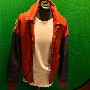 Vintage Cougar Red and Black Bomber Jacket Faded looks Worn